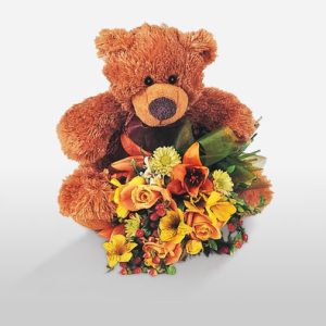 Teddy love with Flowers