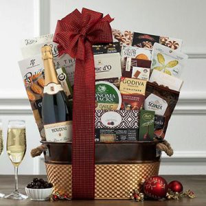 Blanc de Blanc Champagne Wine Basket