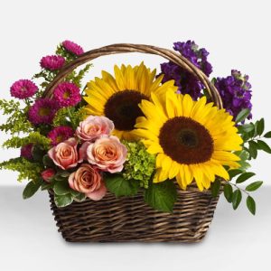 Autumn Basket - Mixed Flowers Arrangement